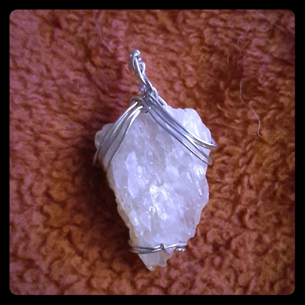 Rough Quartz Wire Wrapped Pendant